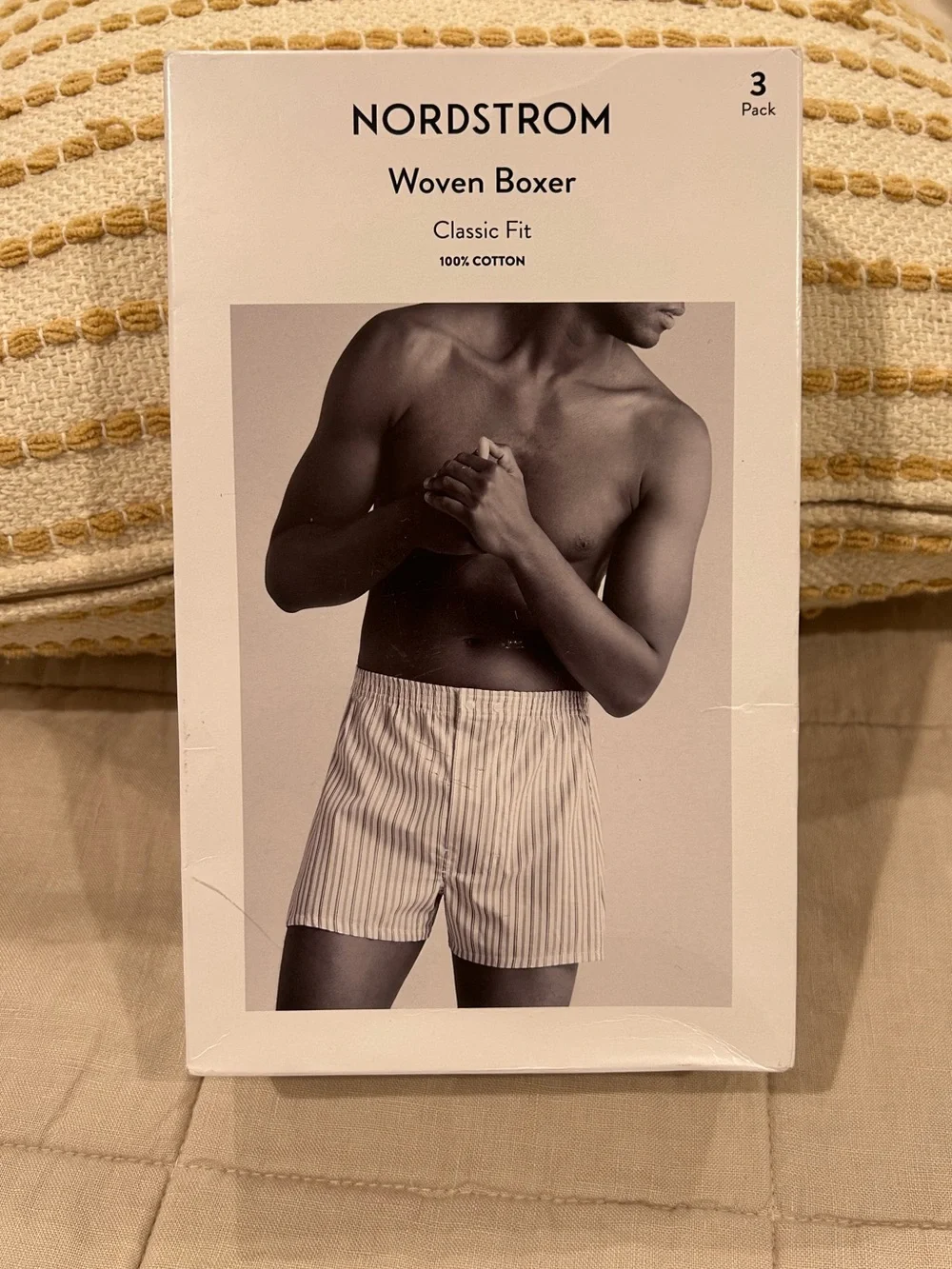 Nordstrom 3 pack woven boxer classic fit 100% cotton /new with box